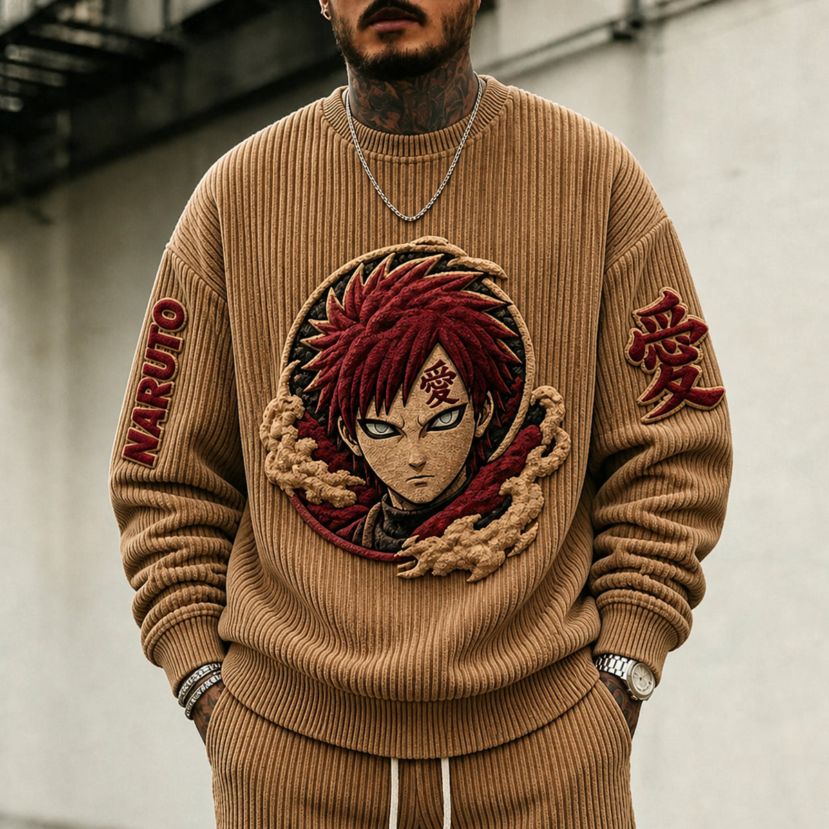 Unisex Anime-print Crewneck Sweatshirt