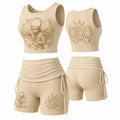 Women's Anime-Print Tank Top And Shorts Sports Set