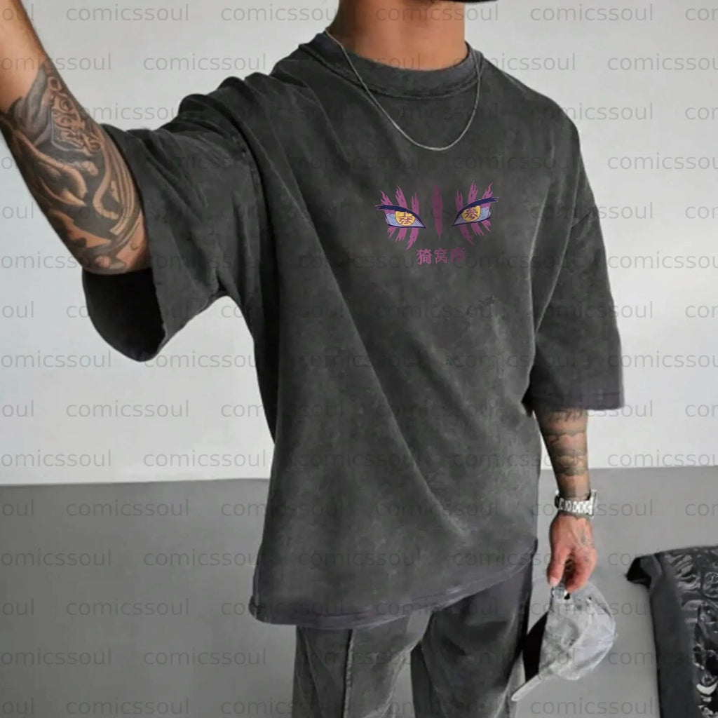 Vintage 3D Direct Inkjet Printed Washed Unisex T-Shirt