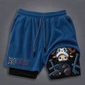 Unisex Double-layer Shorts With Anime Print