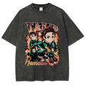KNY Tanjiro Kamado Print Vintage Washed T-Shirt