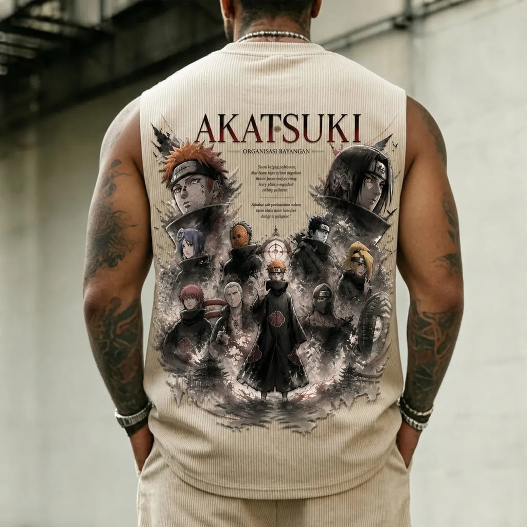 Unisex Anime-Style Retro Corduroy Tank Top