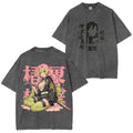 Mitsuri Kanroji x Obanai Iguro Unsiex Washed T-Shirt| KNY
