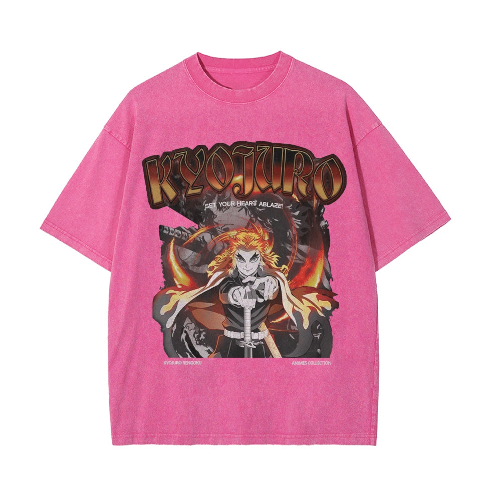 Kyojuro Rengoku Vintage Oversized T-Shirt | KNY