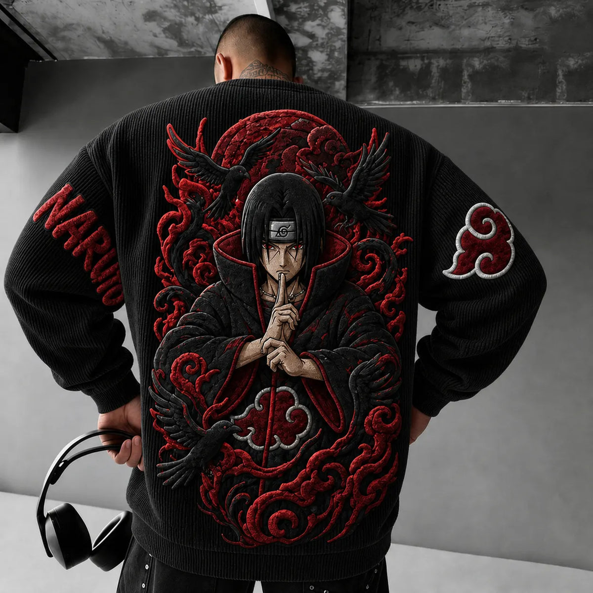 Unisex Anime-print Crewneck Sweatshirt