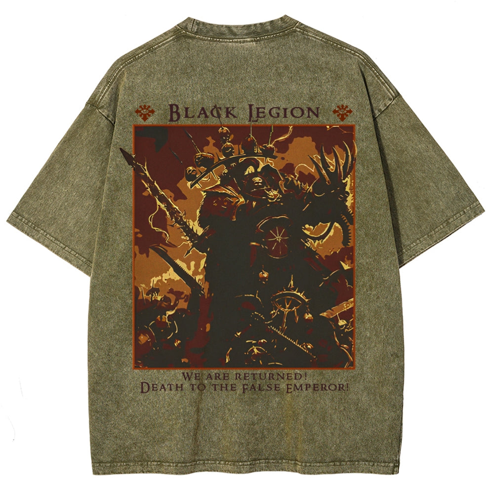 Vintage Casual Washed T-Shirt 丨WH40K