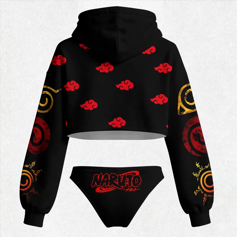 NARUTO Women's Hooded Thicken Suit Set | Anime Graphic