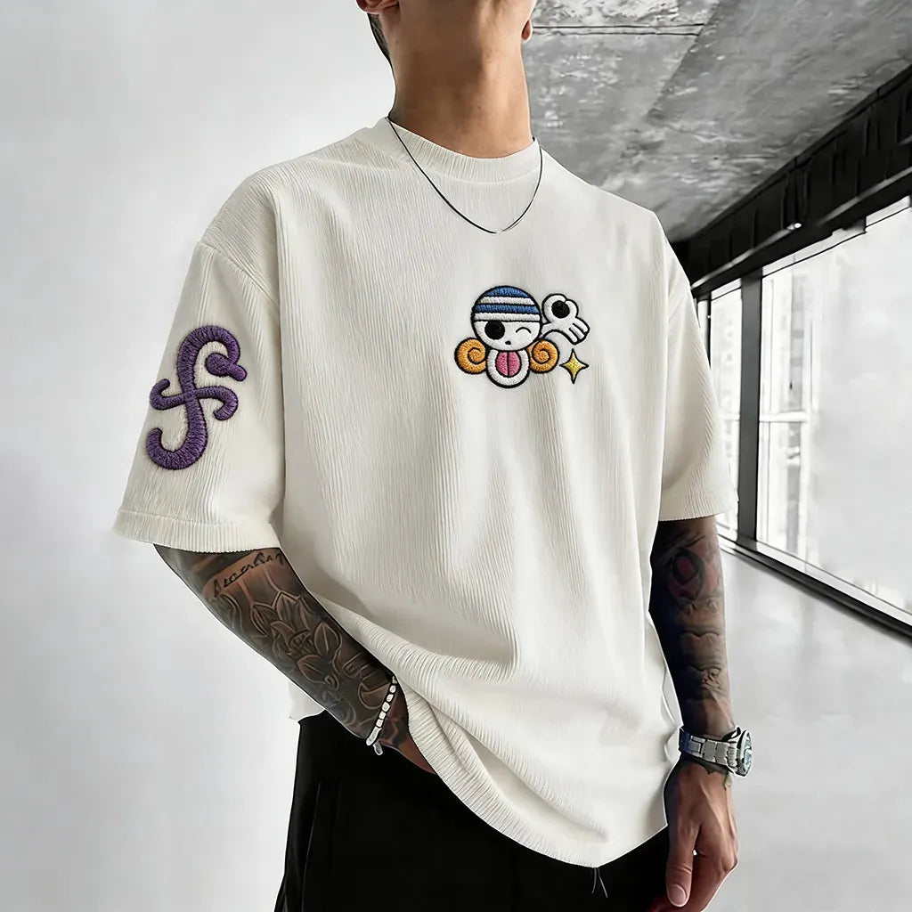 Unisex Anime Inspired Vintage Corduroy T-Shirt