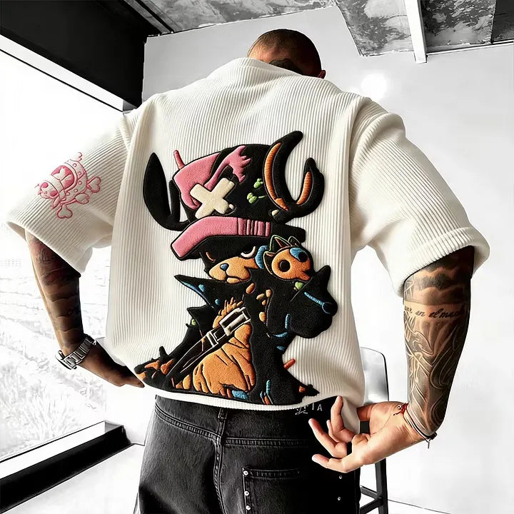 Unisex Anime Inspired Vintage Corduroy T-Shirt