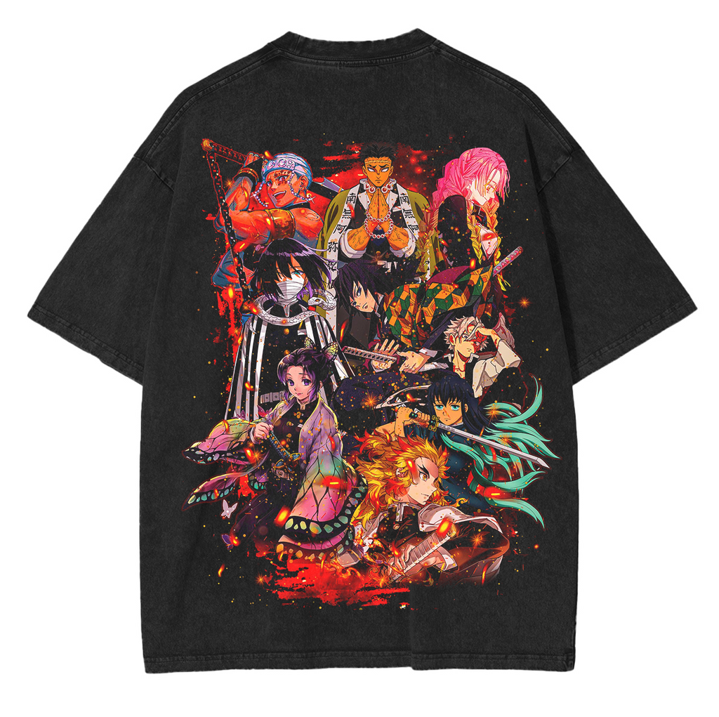 All Hashira,KNY Anime Unisex Washed T-Shirt