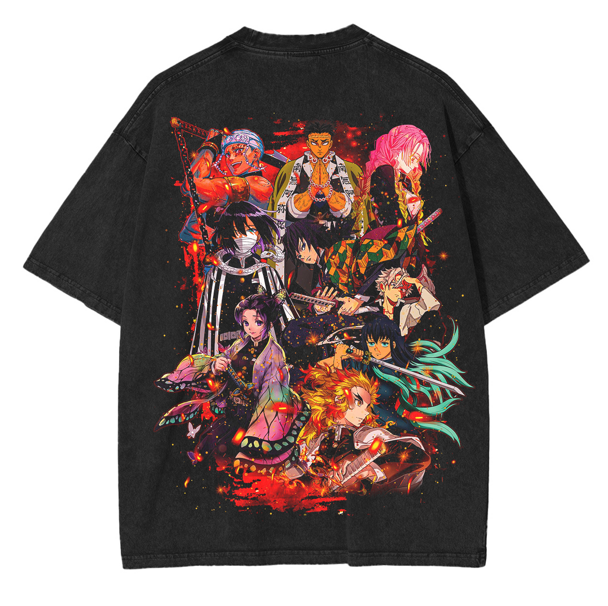 All Hashira,KNY Anime Unisex Washed T-Shirt
