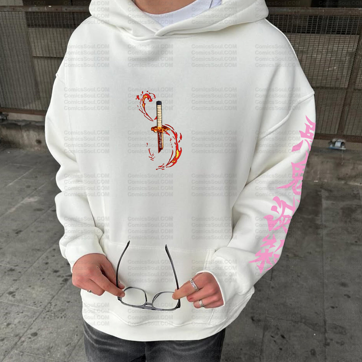 Plus Velvet Unisex Anime Graphic Streetwear Vintage Hoodie