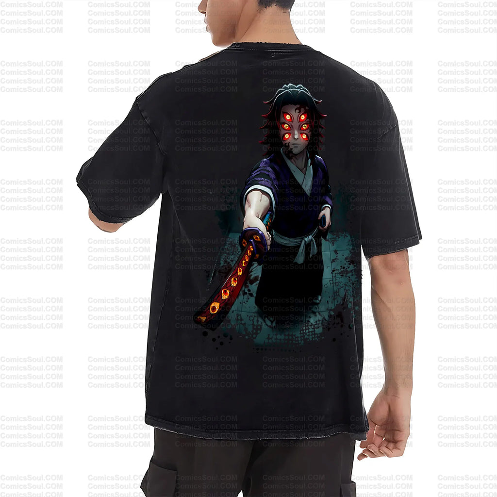 Unisex Anime Inspired Vintage Washed T-Shirt
