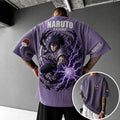 Unisex Anime-Style Retro Corduroy Oversized T-Shirt