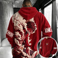 Unisex Retro Corduroy Hoodie With Anime-style Graphics