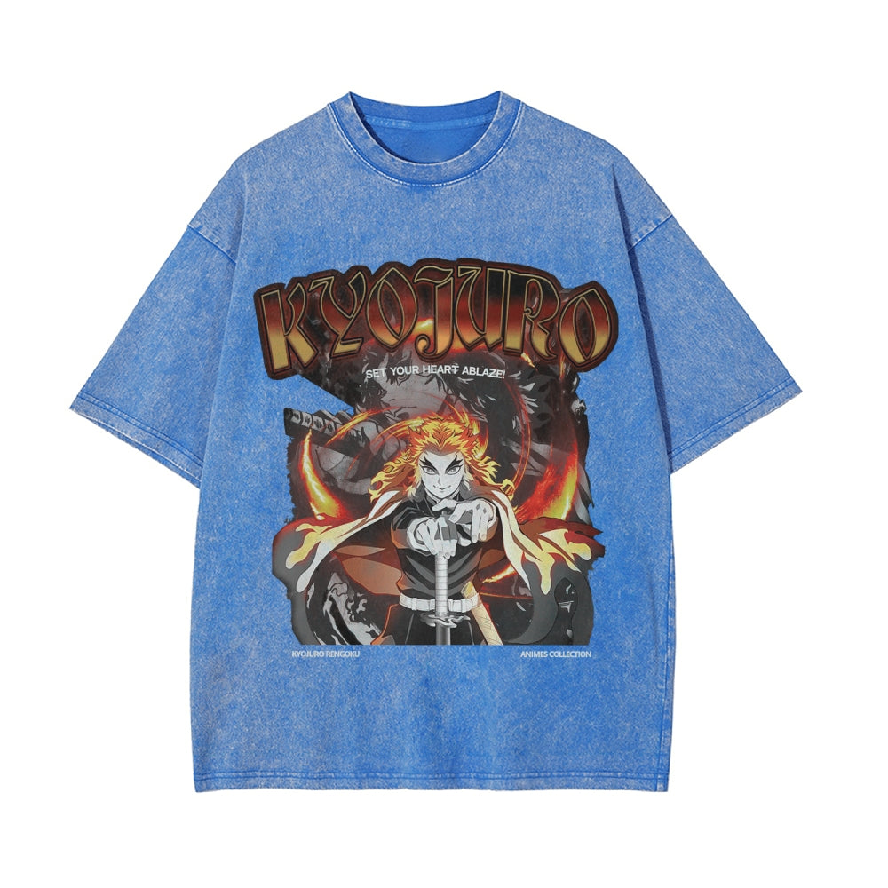 Kyojuro Rengoku Vintage Oversized T-Shirt | KNY