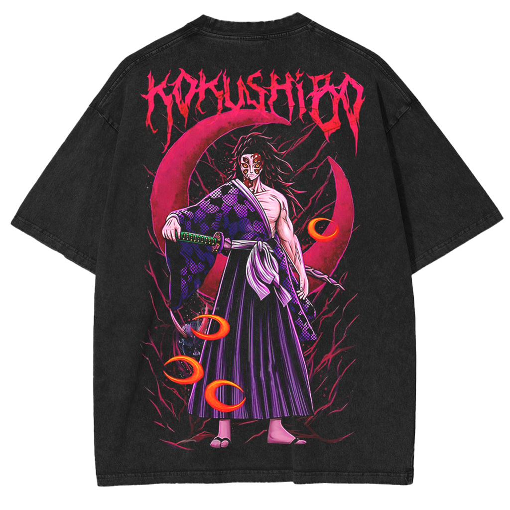 Kokushibo KNY Anime Unisex Washed T-Shirt