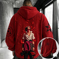 Unisex Retro Corduroy Hoodie With Anime-style Graphics