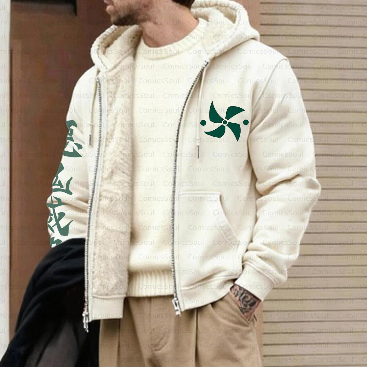 Unisex Graphic Streetwear Vintage Zipper Cardigan Plush Hoodie