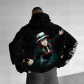 Plus Velvet Unisex Anime Graphic Streetwear Vintage Hoodie