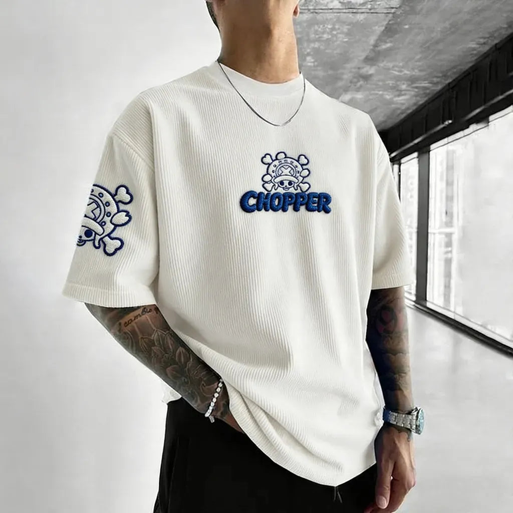 Unisex Anime Inspired Vintage Corduroy T-Shirt