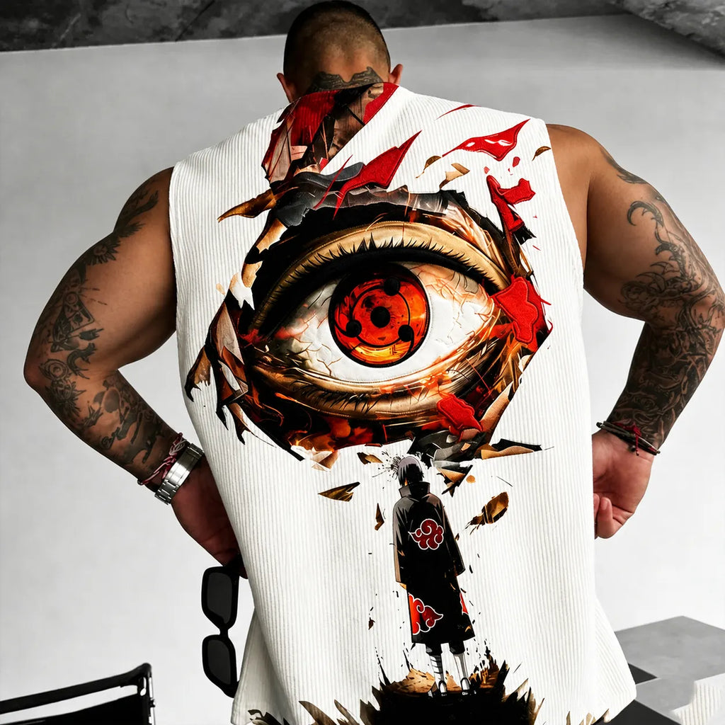 Unisex Anime-Style Retro Corduroy Tank Top