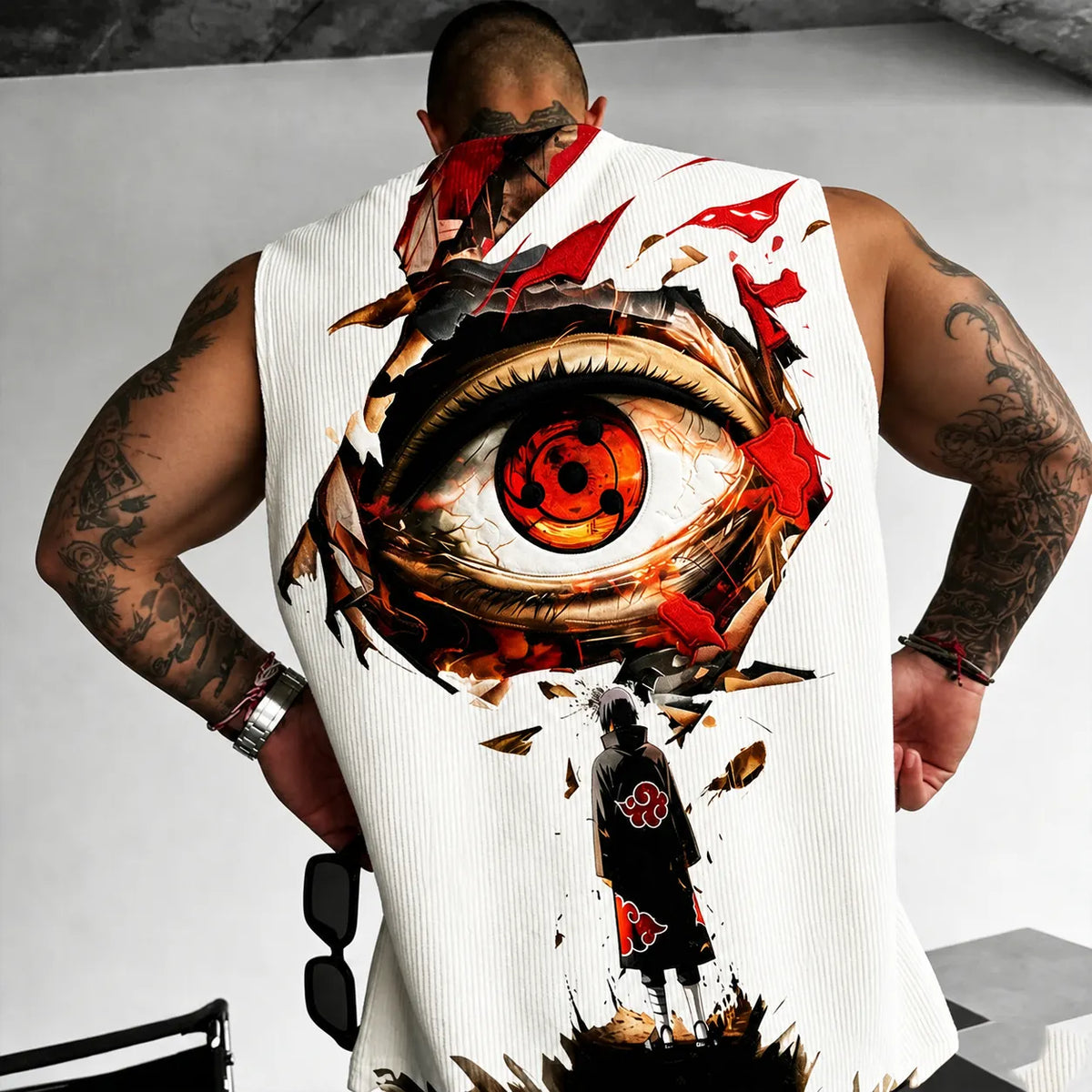 Unisex Anime-Style Retro Corduroy Tank Top