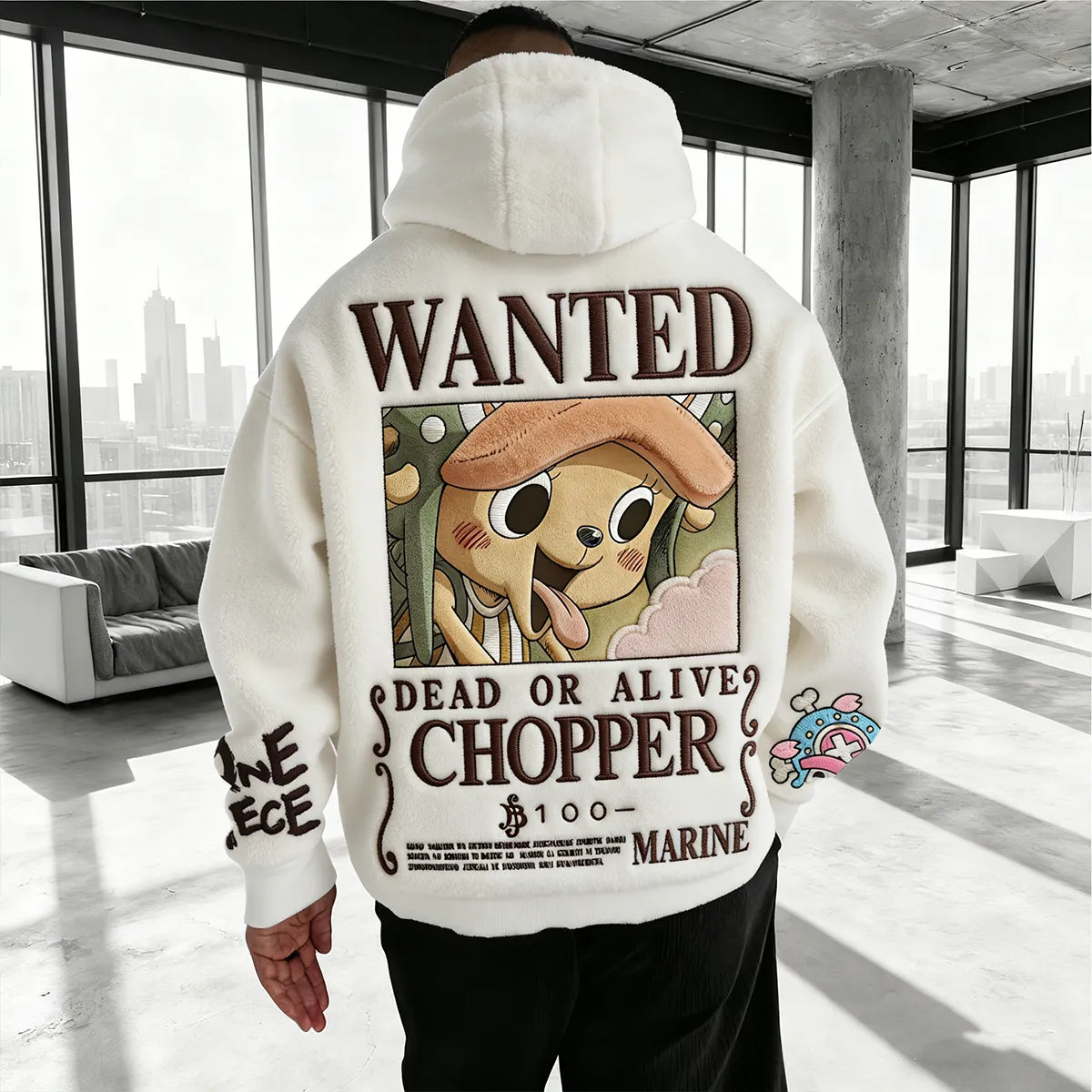 Color-blocked Plush Hoodie