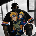 Unisex Anime-Style Retro Corduroy Oversized T-Shirt