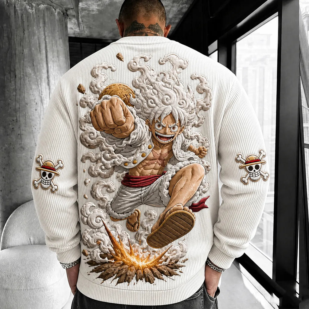 Unisex Anime-print Crewneck Sweatshirt