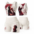 Women's Anime-Print Tank Top And Shorts Sports Set