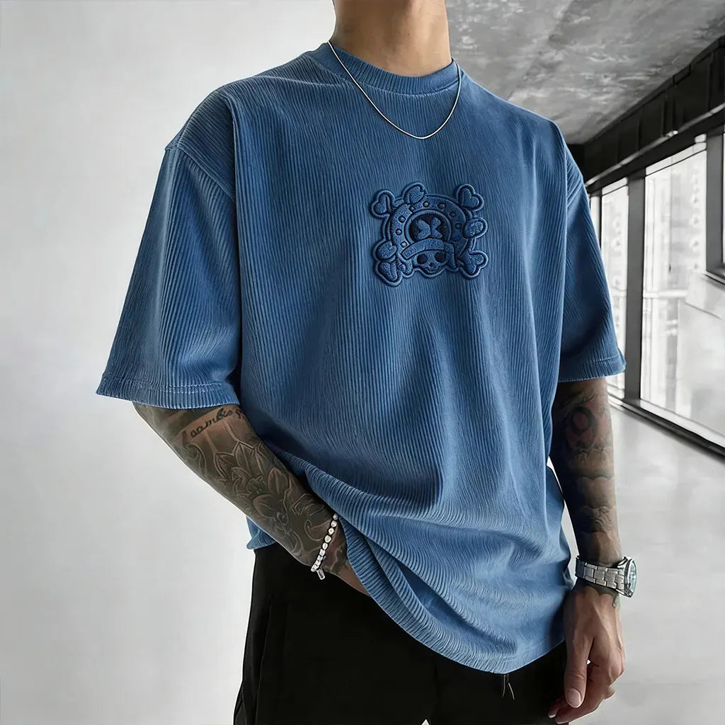 Unisex Anime Inspired Vintage Corduroy T-Shirt