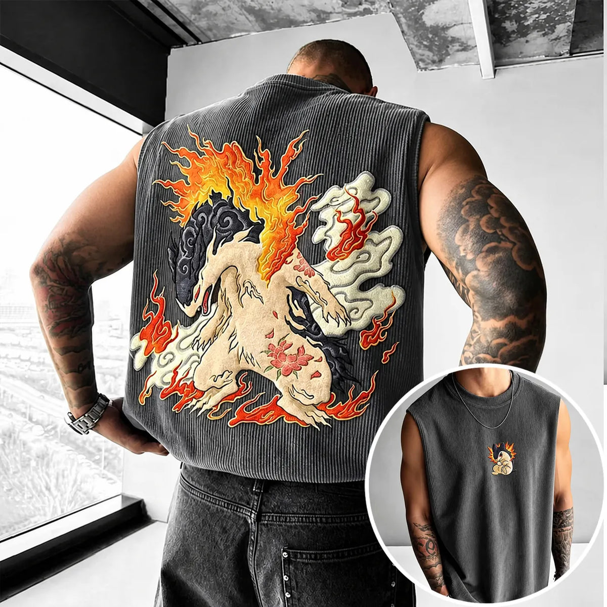 Unisex Anime-print Tank Top