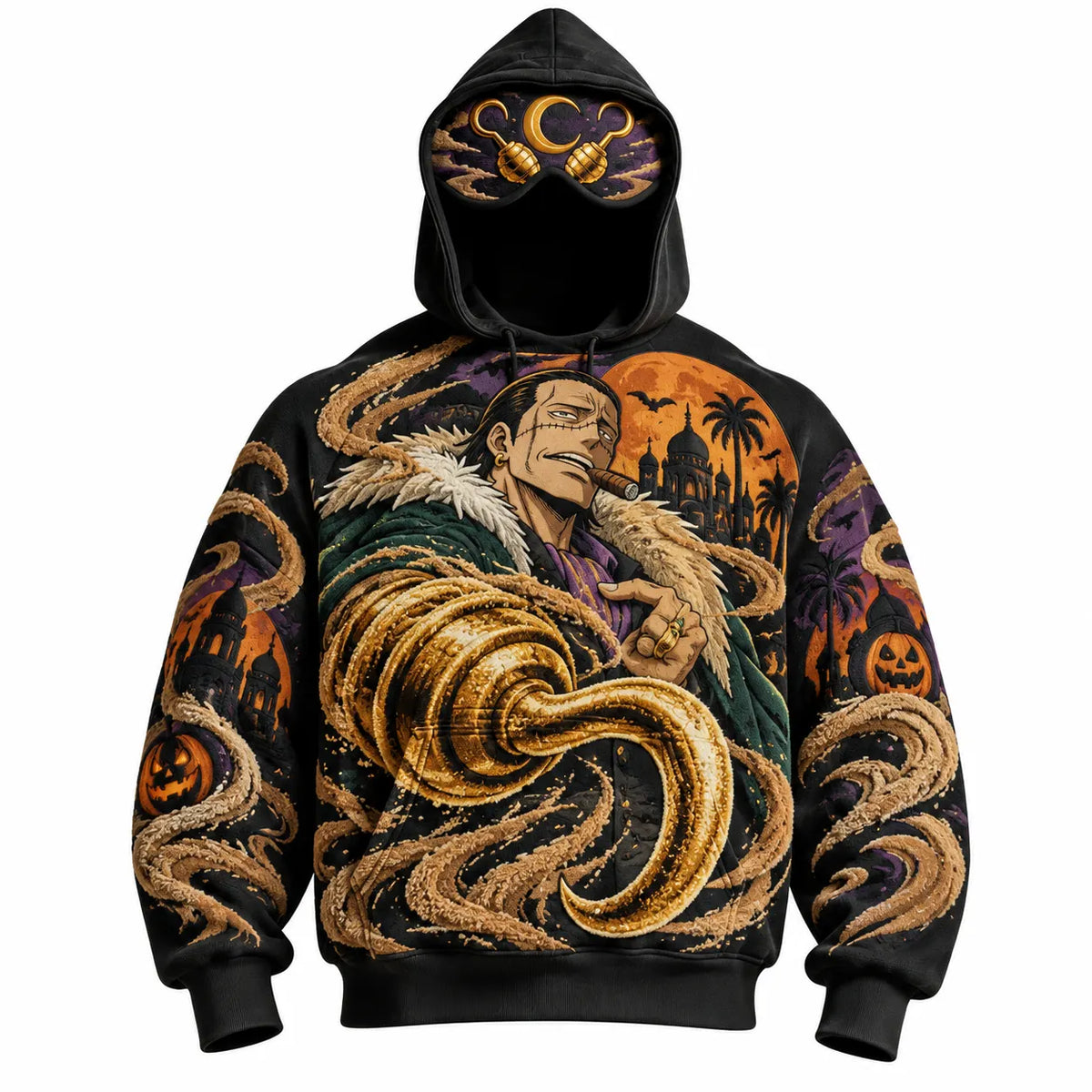 Halloween Anime-Print Hoodie