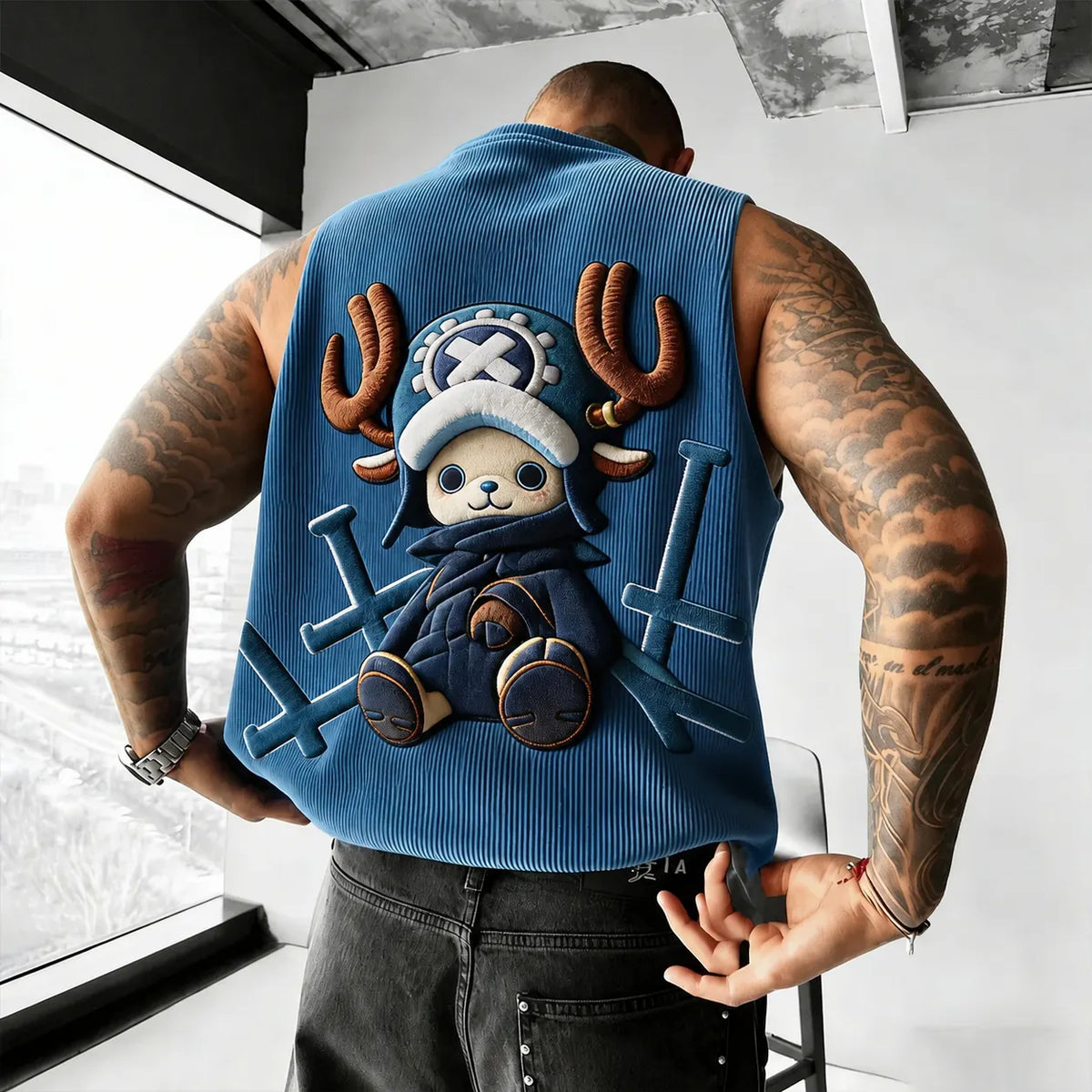 Unisex Anime-Style Retro Corduroy Tank Top
