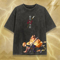 High-quality unisex anime graphic washed printed T-shirt| KNY