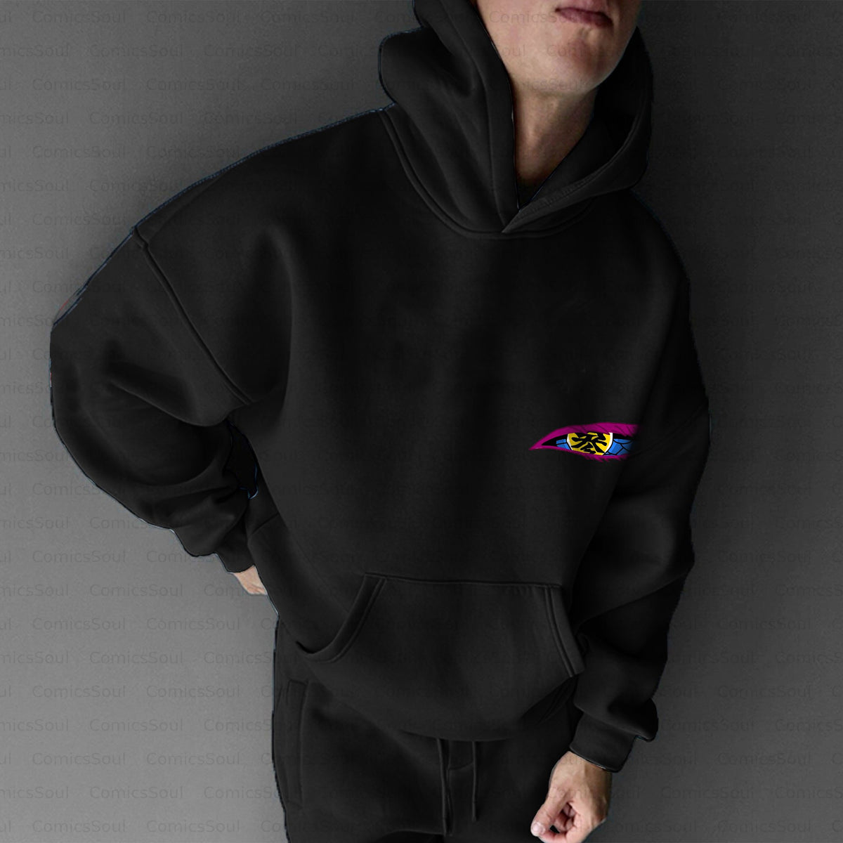 Plus Velvet Unisex Anime Graphic Streetwear Vintage Hoodie