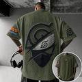 Unisex Anime-Style Retro Corduroy Oversized T-Shirt