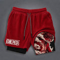 Unisex Double-layer Shorts With Anime Print