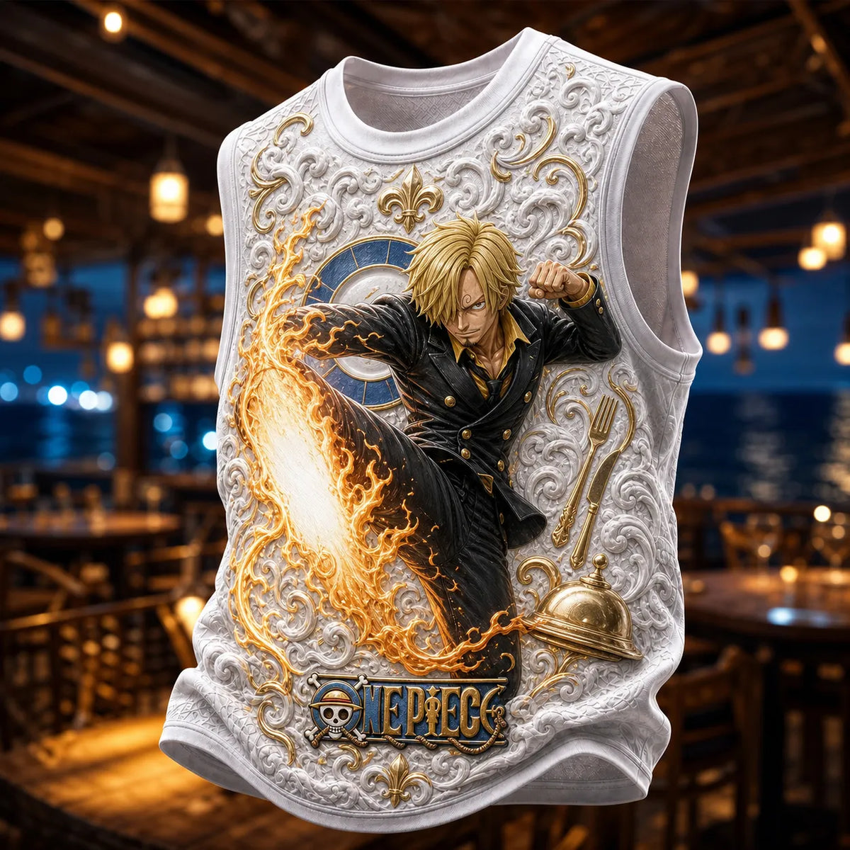 Pirate Crew Graphic Crew-Neck Tank Top