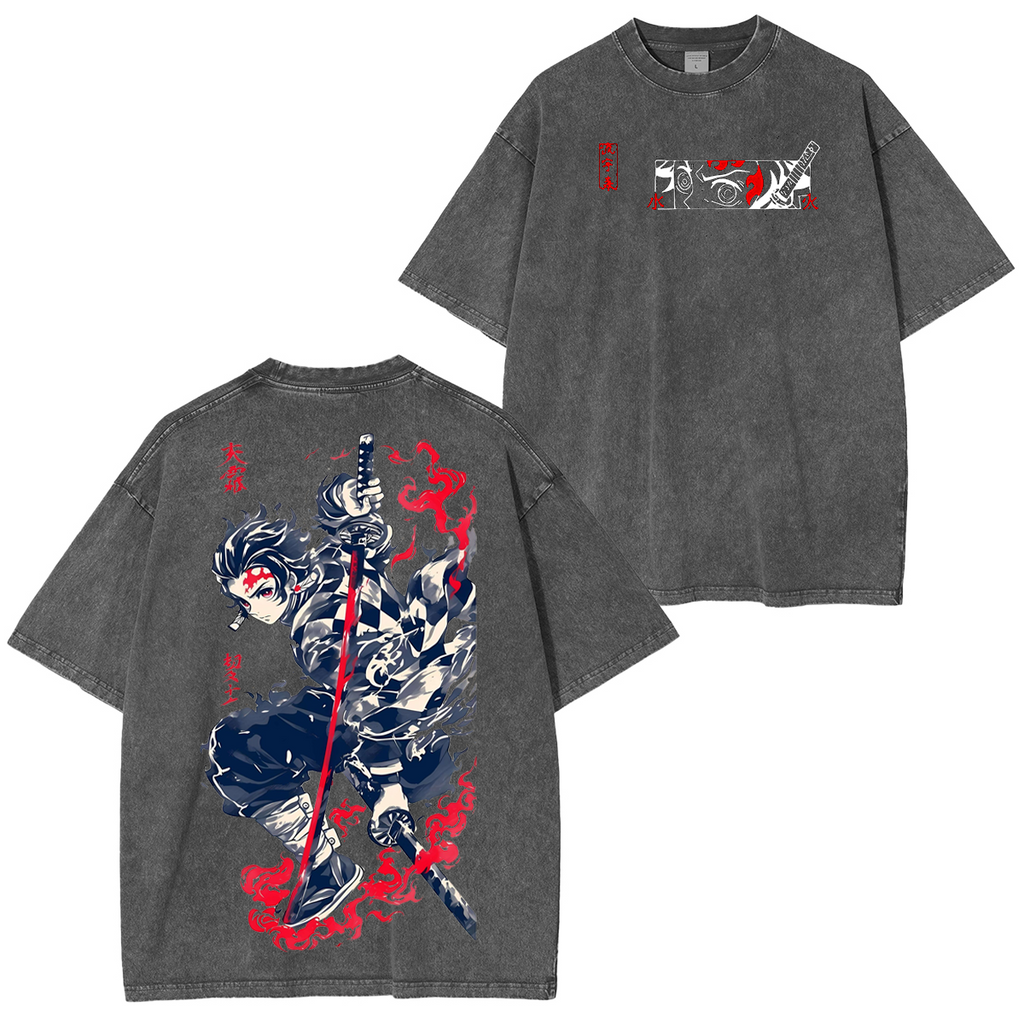 Kamado Tanjiro ,KNY Anime Unisex Washed T-Shirt
