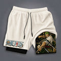 Unisex Double-layer Shorts With Anime Print