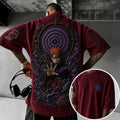 Unisex Anime-Style Retro Corduroy Oversized T-Shirt