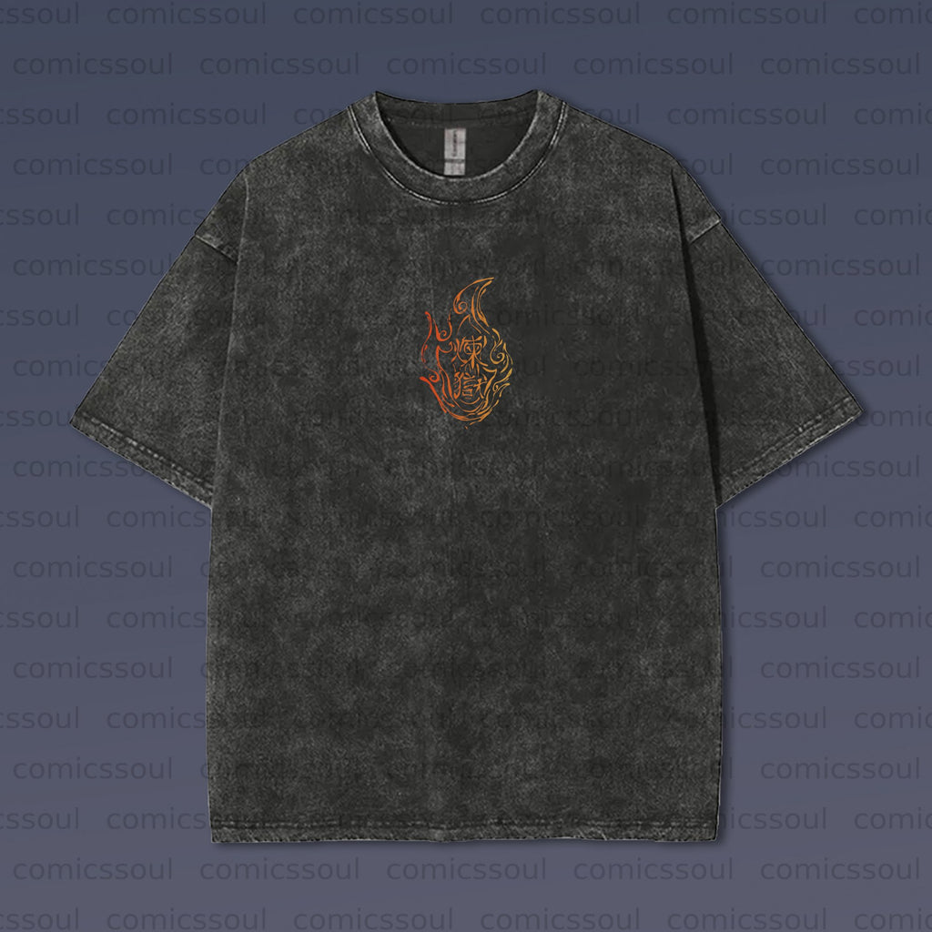 Vintage 3D Direct Inkjet Printed Washed Unisex T-Shirt