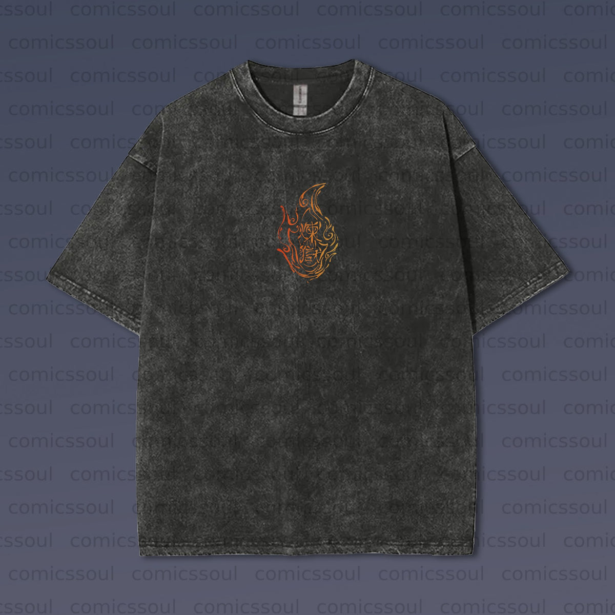 Vintage 3D Direct Inkjet Printed Washed Unisex T-Shirt