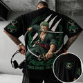 Unisex Short-Sleeve Corduroy T-Shirt With Anime Print