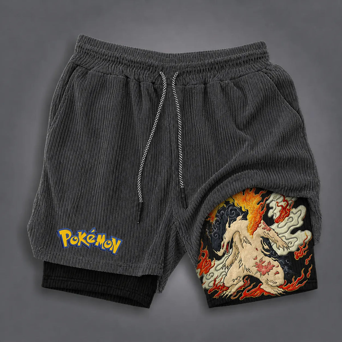 Unisex Double-layer Shorts With Anime Print