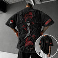 Unisex Anime-Style Retro Corduroy Oversized T-Shirt