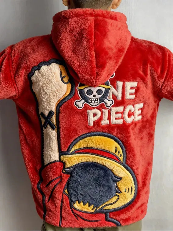 Color-blocked Plush Hoodie