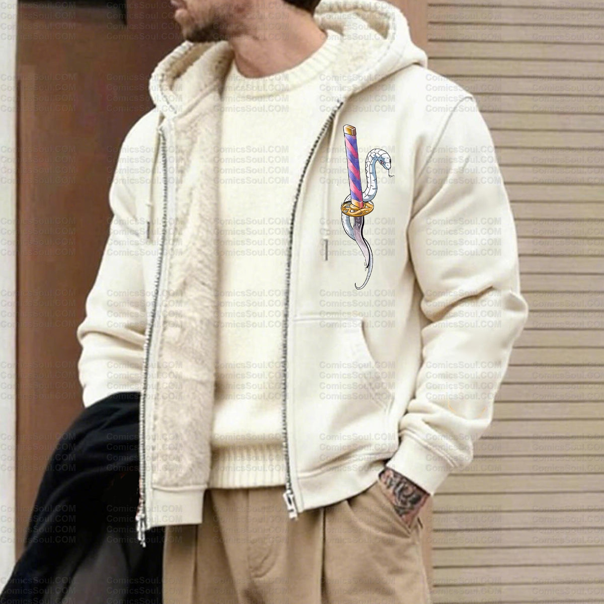 Unisex Graphic Streetwear Vintage Zipper Cardigan Plush Hoodie